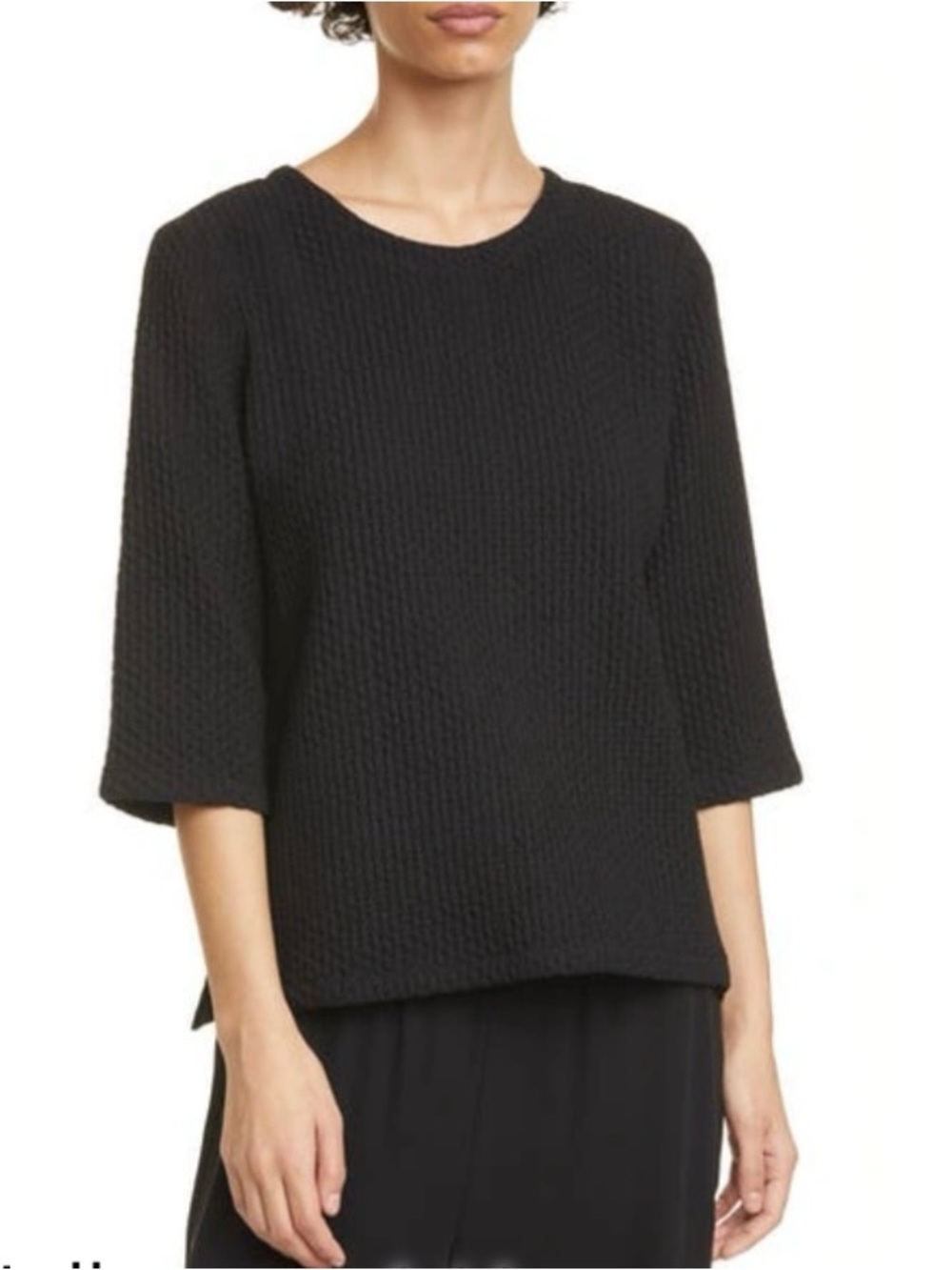 Eileen Fisher Tencel & Organic Cotton Honeycomb Box-Top  Size XXS (Runs Big)